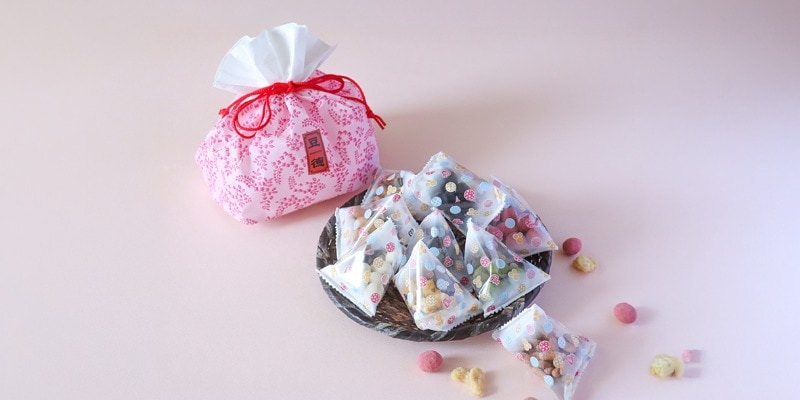 まめあそび(赤)巾着